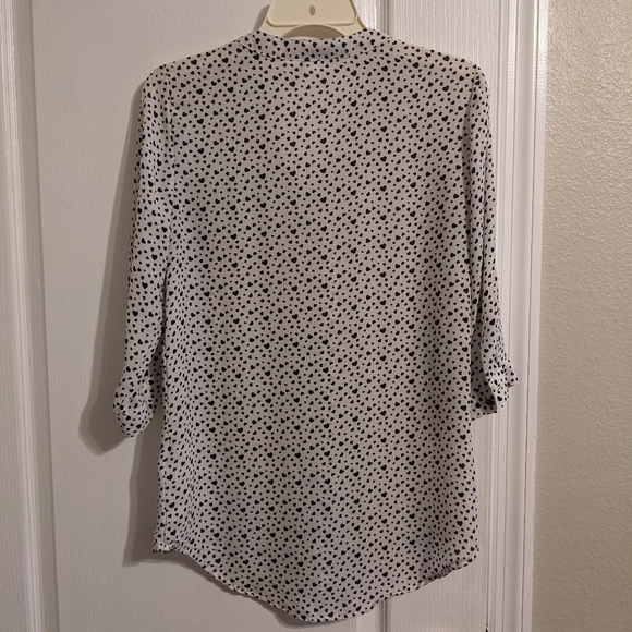 White and Black Blouse Size Small - Picture 2 of 5